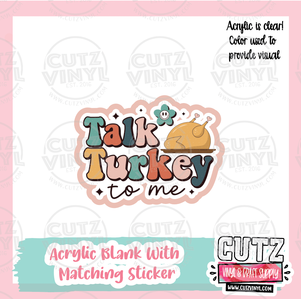 Talk Turkey to Me - Acrylic Badge Reel Blank and Matching Sticker – Cutz  Vinyl and Craft Supplies