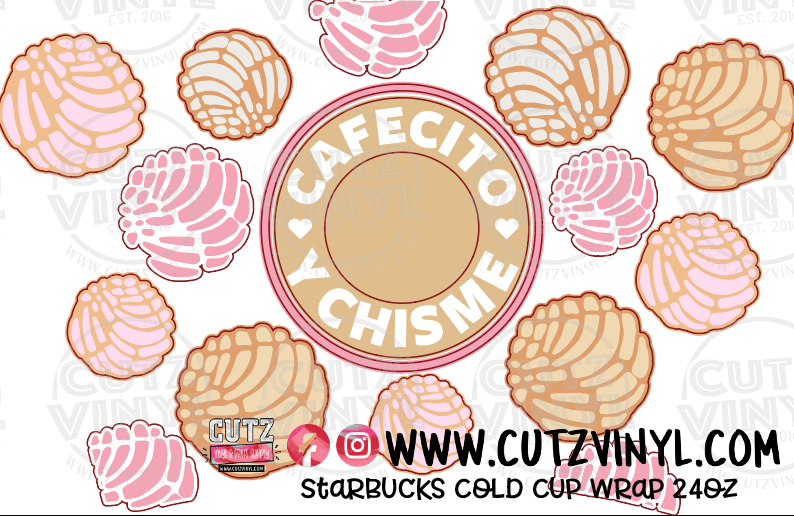 Concha Cup Cafecito Y Chisme Cup Cold Cup Rose Gold 