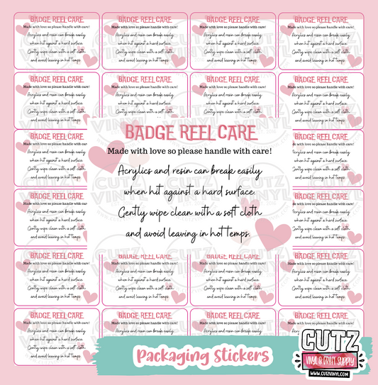 Badge Reel Care Hearts Stickers