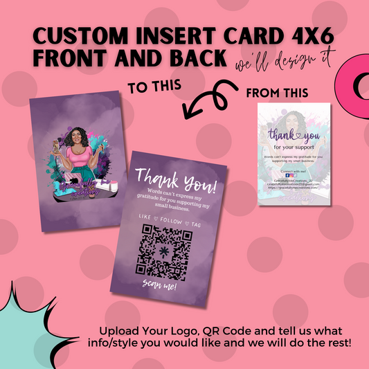 Custom 4x6 Insert Card - Front and Back