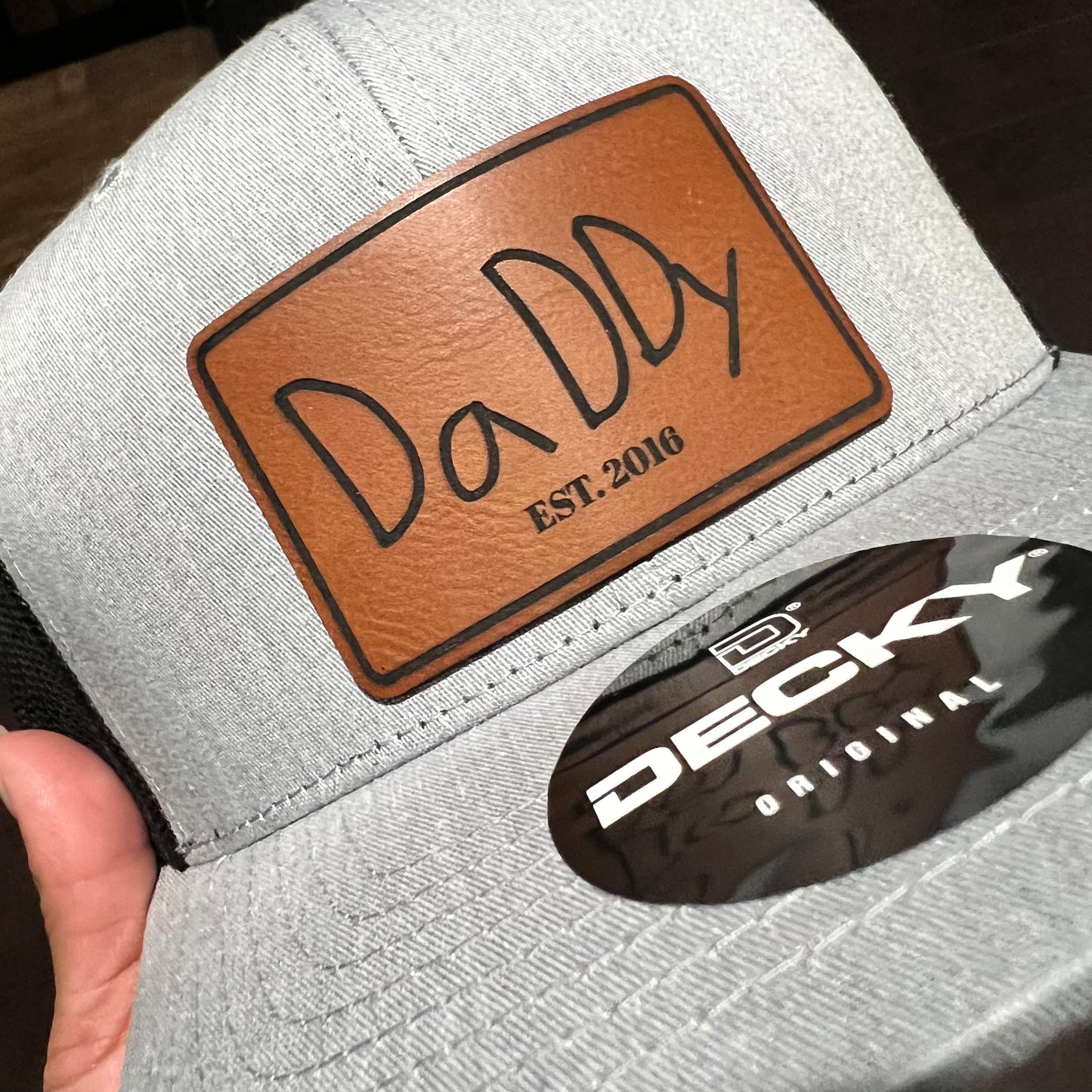 Father’s Day Custom Handwritten Leather Patch Hat