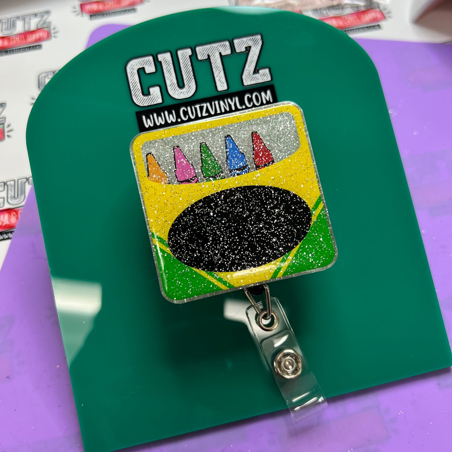 Crayons - 3D Shaker Badge Reel Kit With Matching Stickers – Cutz