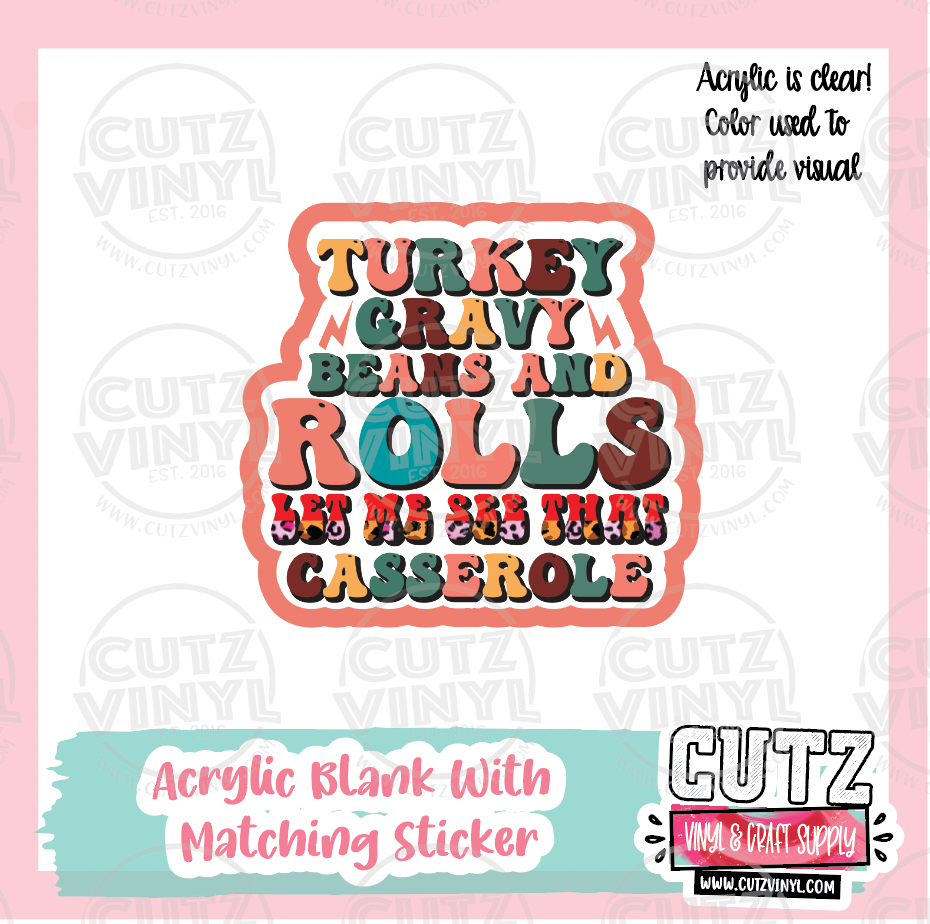 Turkey Rolls - Acrylic Badge Reel Blank and Matching Sticker