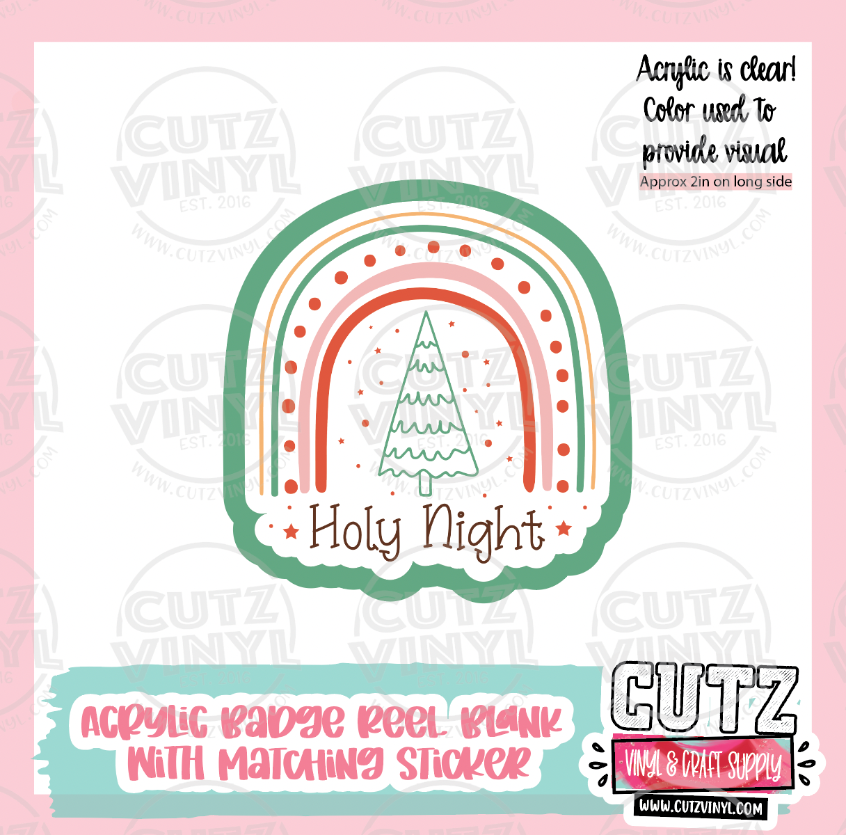 Holy Night - Acrylic Badge Reel Blank and Matching Sticker