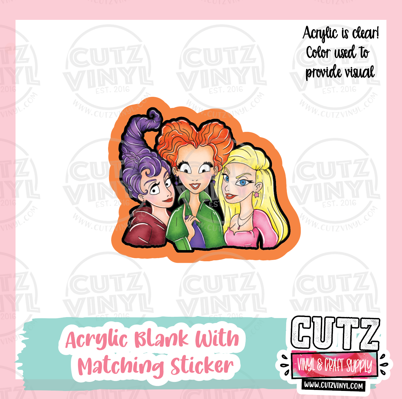 Sister - Acrylic Badge Reel Blank and Matching Sticker