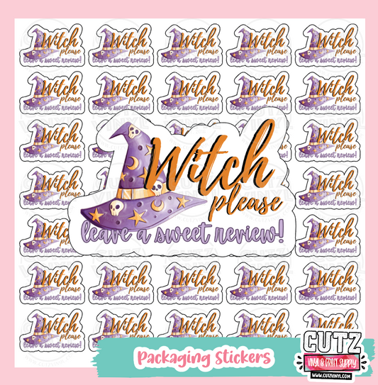 Witch Please Review Packaging Stickers