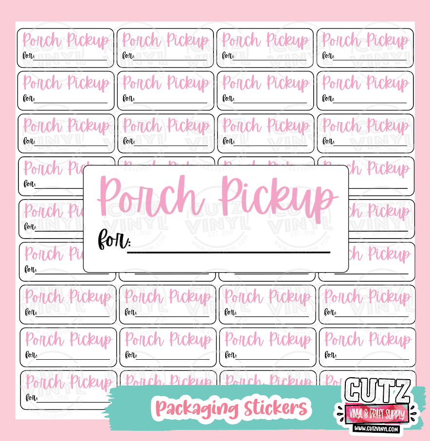 Pink Porch Pickup - Packaging Stickers