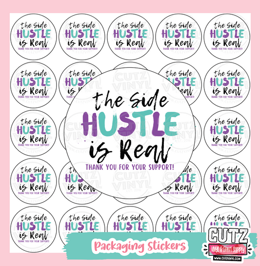 Purple Side Hustle Packaging Stickers
