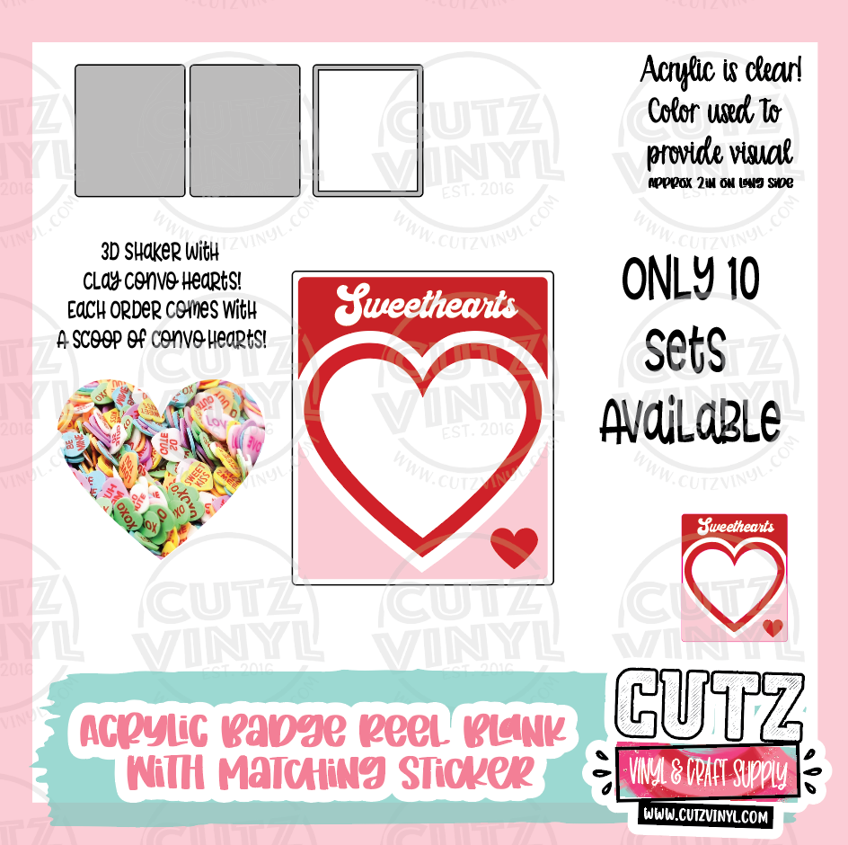 Sweet Hearts- 3D Shaker Badge Reel Kit With Matching Stickers