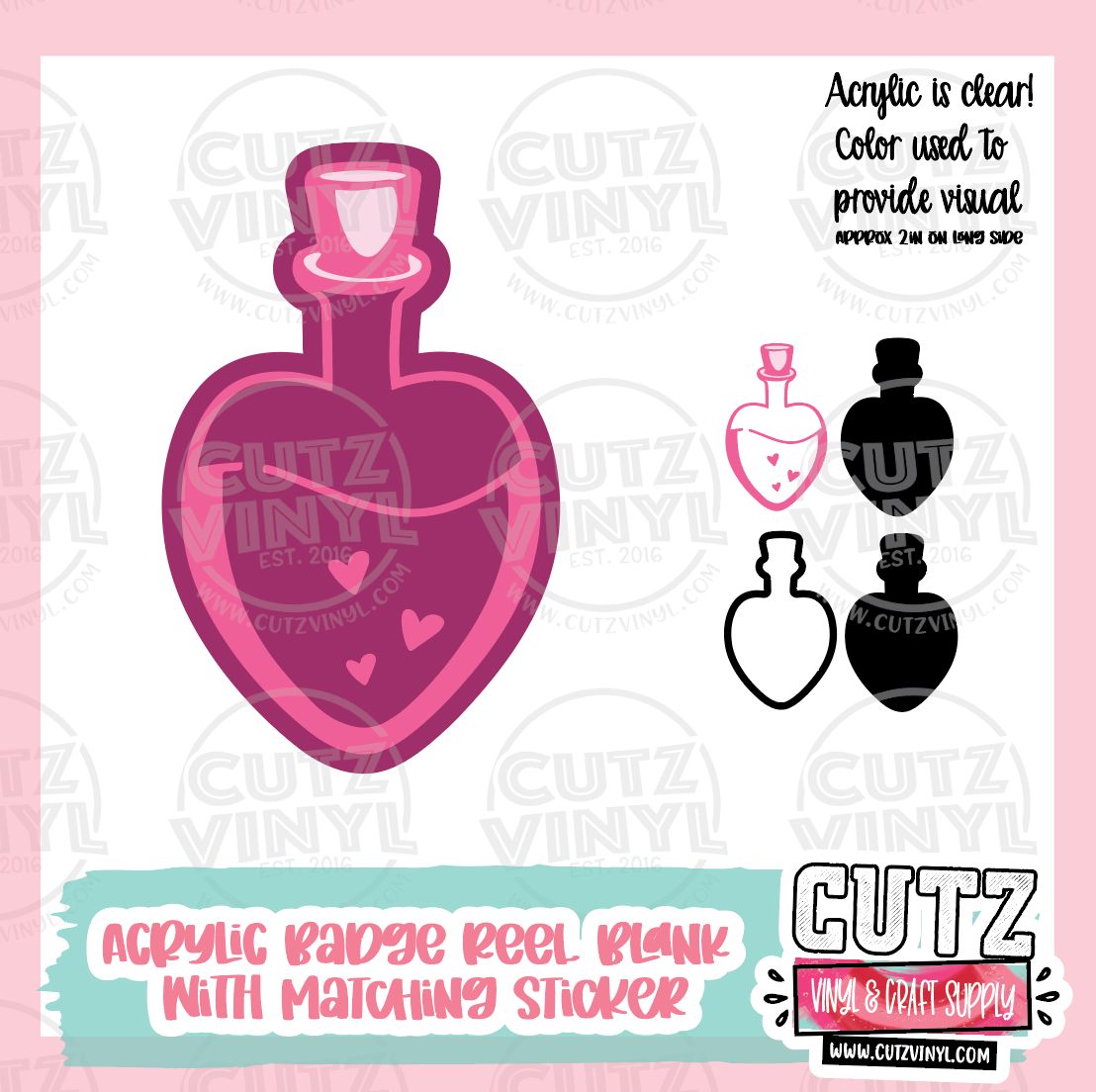Love Potion- 3d Badge Reel Kit With Matching Stickers
