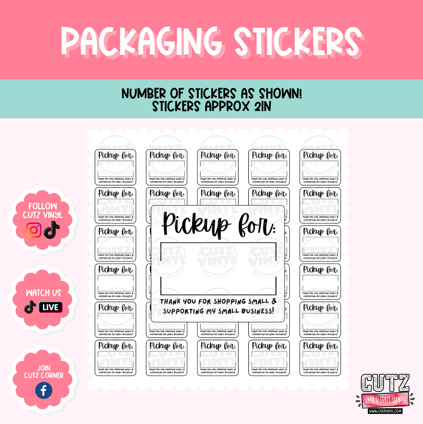 Pickup For B&W  - Packaging Stickers