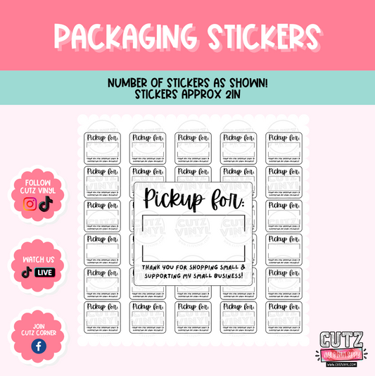 Pickup For B&W  - Packaging Stickers