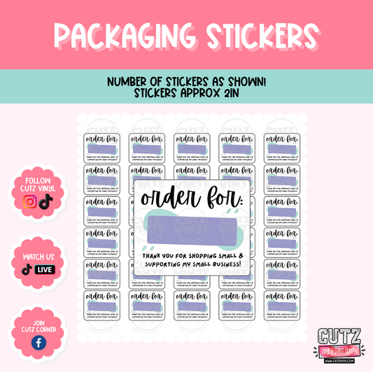 Pickup For Purple Teal - Packaging Stickers
