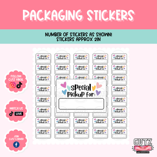 Special Pickup Hearts - Packaging Stickers