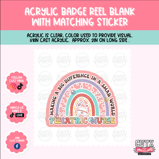 Doing Nurse Stuff - Acrylic Badge Reel Blank and Matching Sticker