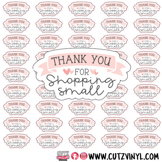 Thank You for Shopping Small pink ribbon