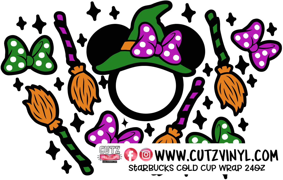 Cute Witch Starbucks Cold Cup Wrap 24oz