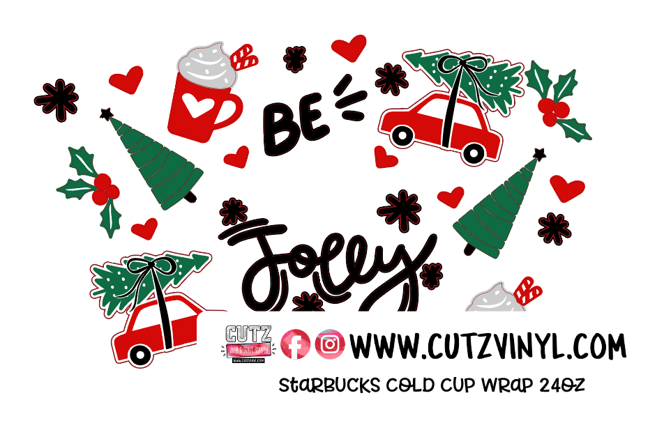Be Jolly Starbucks Cold Cup Wrap 24oz