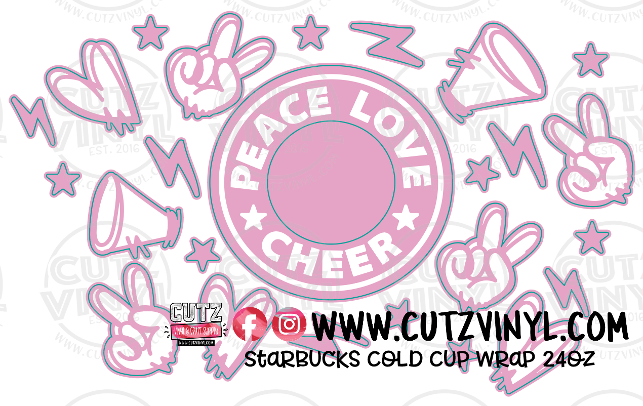Cheer Starbucks Cold Cup Wrap 24oz