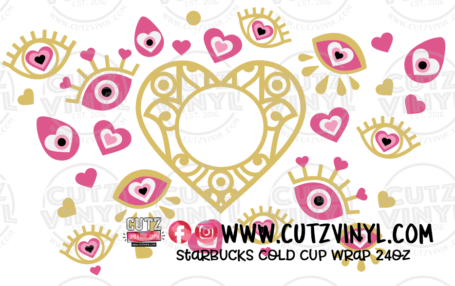 Lovely Eyes Starbucks Cold Cup Wrap 24oz