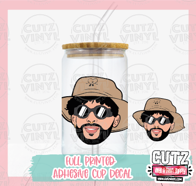 Bad Bunny Hat Cup Decal