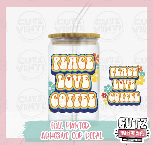 Peace Love Coffee Cup Decal