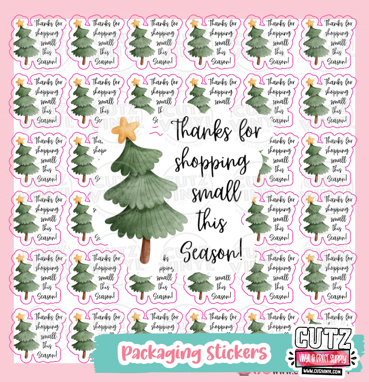 Shop Small Tree Packaging Sticker Pack
