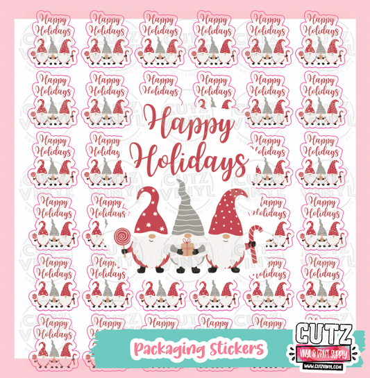 Happy Holidays Gnomes Packaging Sticker Pack
