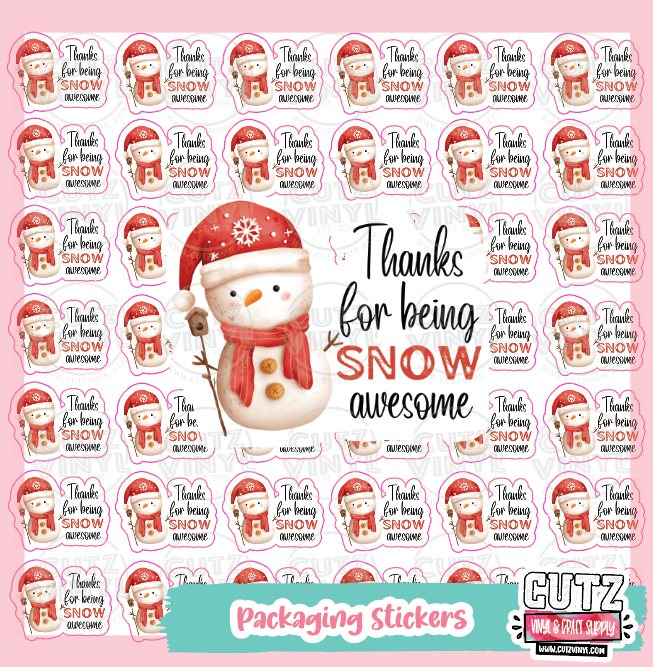 Thank You For Being Snow Awesome Packaging Sticker Pack