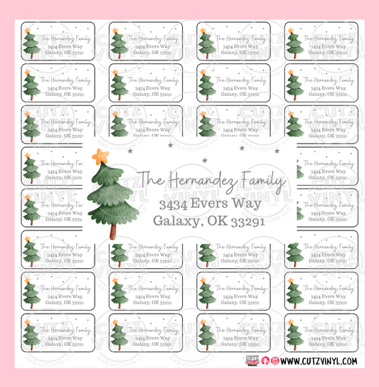 Christmas Tree Custom Address Labels