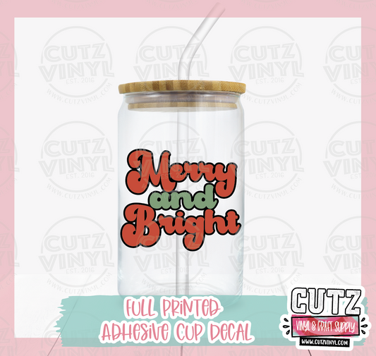Merry & Bright Cup Decal