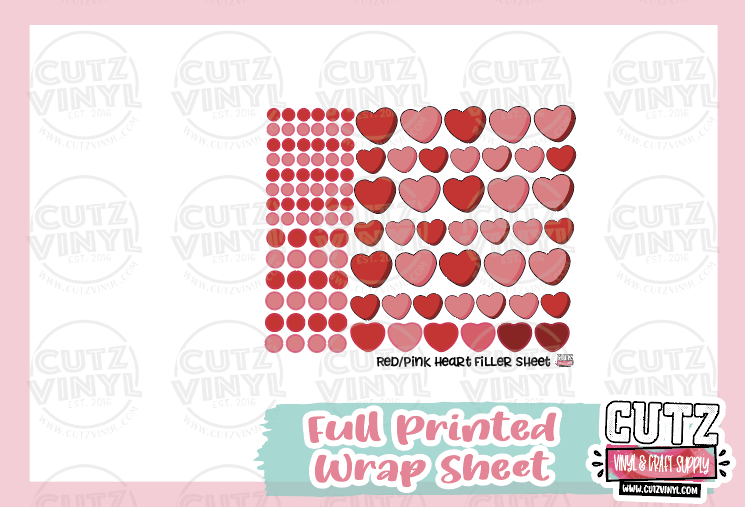 Red/Pink Hearts Filler Wrap Sheet