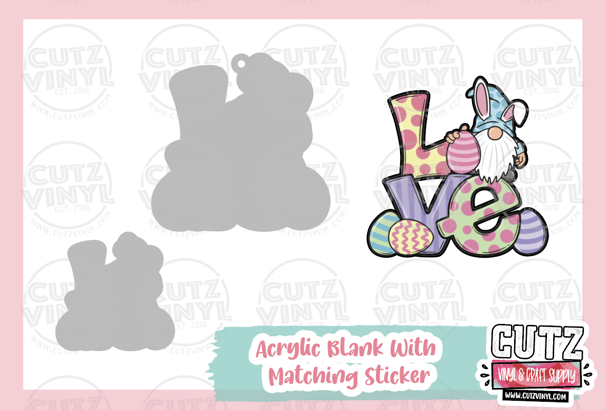 Easter Love  - Acrylic Badge Reel Blank and Matching Sticker