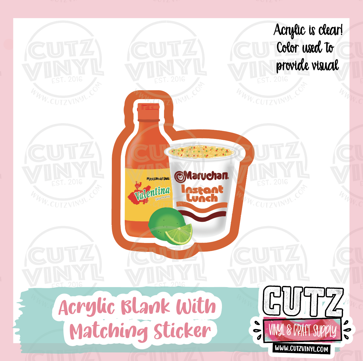 Maruchan - Acrylic Badge Reel Blank and Matching Sticker