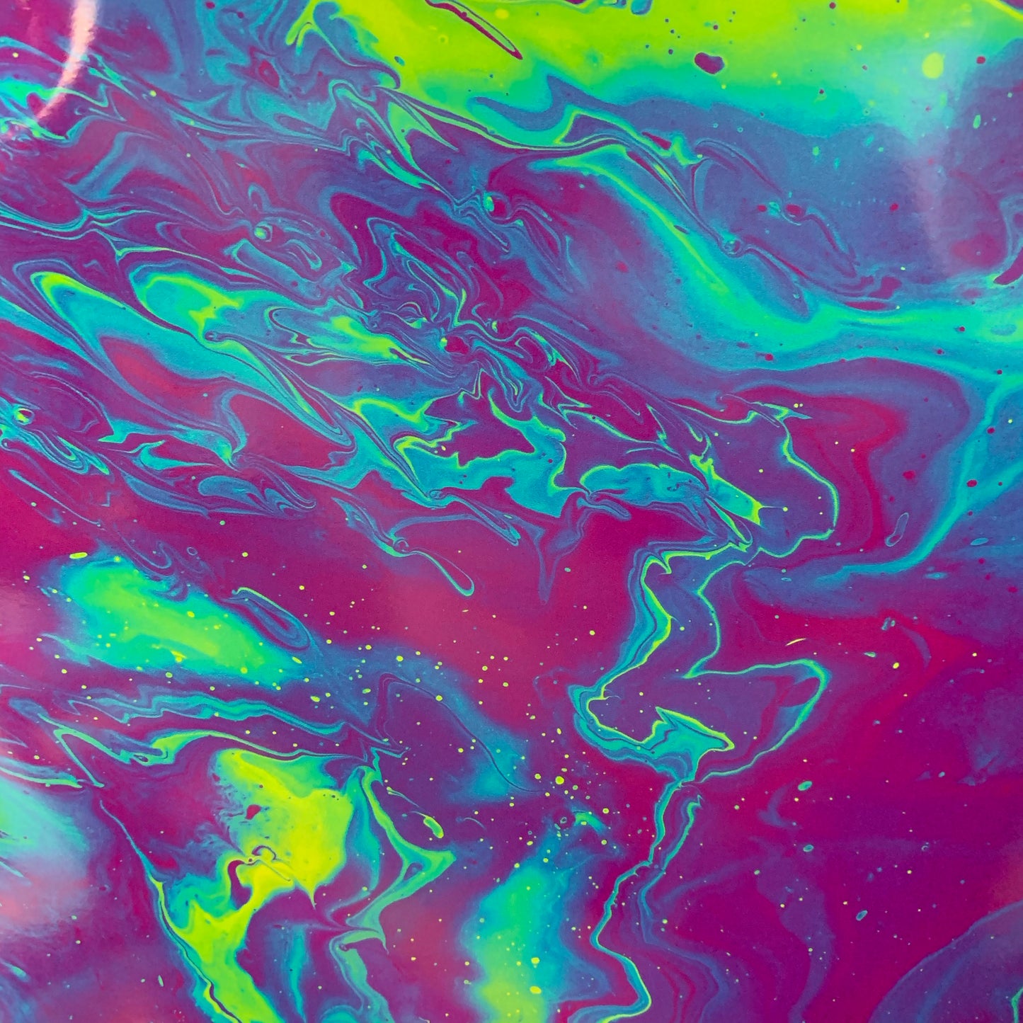 Purple/Teal/Green Pour